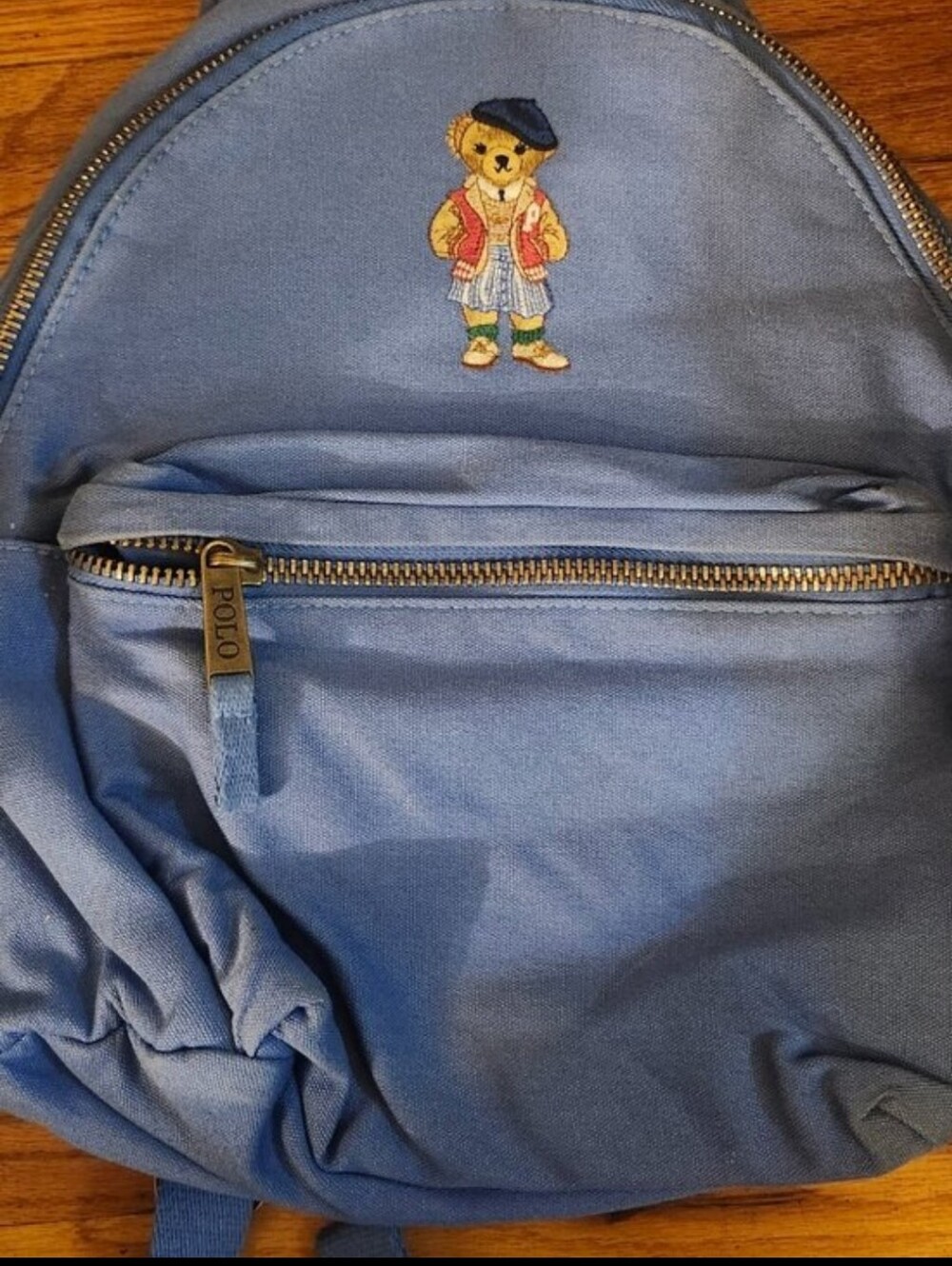 Polo Ralph Lauren Girl Polo Bear Canvas Backpack Blue (Read Notice!!!)